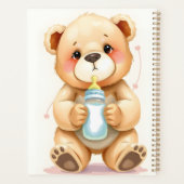 Cute Watercolor Baby Teddy Bear Illustration Planner (Achterkant)