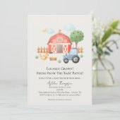 Cute Watercolor Barn Farm Animals Baby Shower Kaart (Staand voorkant)