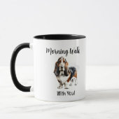 Cute Watercolor Basset Brown Personalize Mok (Links)