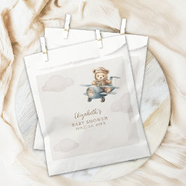 Cute Watercolor Bear Baby Shower party Bedankzakje
