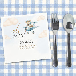 Cute Watercolor Bear Baby Shower party Servet