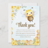 Cute Watercolor Bee Baby Shower Bedankkaart (Voorkant)
