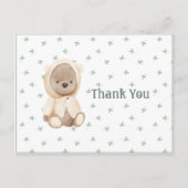 Cute Watercolor Beer Eenvoudige Bedankkaart Briefkaart (Voorkant)