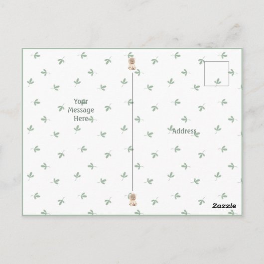 Cute Watercolor Beer Eenvoudige Dank U Kaart (Achterkant)