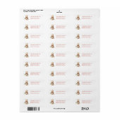 Cute Watercolor Beer Kerst Retouradres Etiket (Full Sheet)