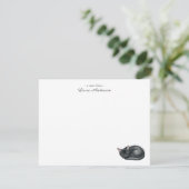 Cute watercolor Black cat personalized flat  Bedankkaart (Staand voorkant)