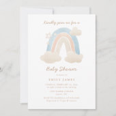 Cute Watercolor Boho Regenboog Baby Shower Kaart (Voorkant)