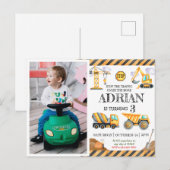 Cute Watercolor Bouw Kinderen Verjaardag Briefkaart (Voorkant / Achterkant)