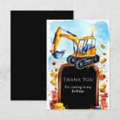 Cute Watercolor Bouw Verjaardag Bedankkaart (Voorkant / Achterkant)