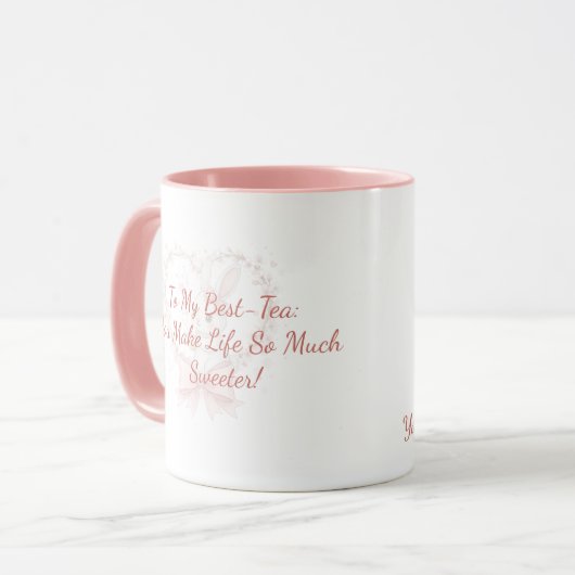 Cute Watercolor Bunny Rabbit Coffee - Personalized Mok (Voorkant links)