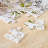 Cute Watercolor Bunny | Spring Flowers  Legpuzzel (Zijkant)