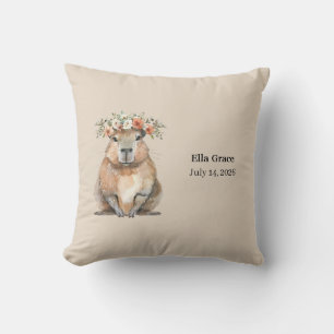 Cute Watercolor Capybara Kussen