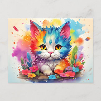 Cute Watercolor Cat # 9 Briefkaart