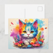 Cute Watercolor Cat # 9 Briefkaart (Voorkant / Achterkant)