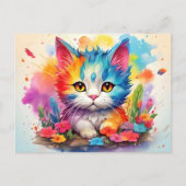 Cute Watercolor Cat # 9 Briefkaart (Voorkant)