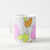 Cute Watercolor Cats Doodle Pattern Koffiemok (Voorkant links)