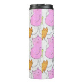 Cute Watercolor Cats Doodle Pattern Thermosbeker (Achterkant)