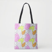 Cute Watercolor Cats Doodle Pattern Tote Bag (Voorkant)