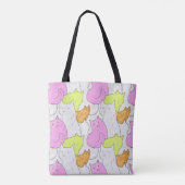Cute Watercolor Cats Doodle Pattern Tote Bag (Achterkant)