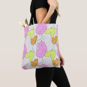 Cute Watercolor Cats Doodle Pattern Tote Bag (Dichtbij)