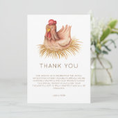 Cute Watercolor Chicken Baby Shower Bedankkaart (Staand voorkant)