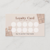 Cute Watercolor Chocolate Cookie Bakery Loyalty Visitekaartje (Achterkant)