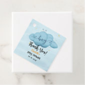 Cute Watercolor Cloud Baby Boy Shower Bedankjes Labels (In situ)