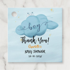 Cute Watercolor Cloud Baby Boy Shower Bedankjes Labels