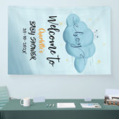 Cute Watercolor Cloud Baby Boy Shower Spandoek (Beurs)
