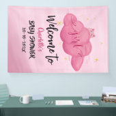 Cute Watercolor Cloud Baby Girl Shower Banner (Beurs)