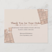 Cute Watercolor Cookie Bread Care Instructions Bedankkaart (Achterkant)