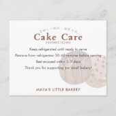 Cute Watercolor Cookie Cake Care Instructions Bedankkaart (Voorkant)