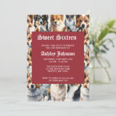 Cute Watercolor Corgi Dog Pattern                  Kaart (Staand voorkant)