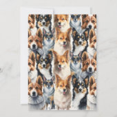Cute Watercolor Corgi Dog Pattern                  Kaart (Achterkant)