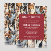 Cute Watercolor Corgi Dog Pattern                  Kaart (Voorkant / Achterkant)