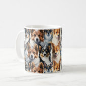 Cute Watercolor Corgi Dog Pattern                  Koffiemok (Voorkant links)