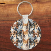 Cute Watercolor Corgi Dog Pattern Sleutelhanger (Achterkant)