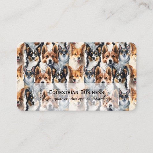 Cute Watercolor Corgi Dog Pattern                  Visitekaartje (Voorkant)