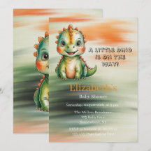 Cute Watercolor Dinosaurus Baby Shower