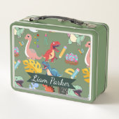 Cute Watercolor Dinosaurus Gepersonaliseerde Kinde (Achterkant)