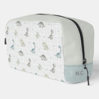 Cute Watercolor Dinosaurus Gingham Patroon