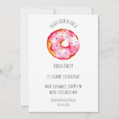 Cute watercolor Donut pink Glaze birthday Kaart (Voorkant)