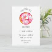 Cute watercolor Donut pink Glaze birthday Kaart (Staand voorkant)