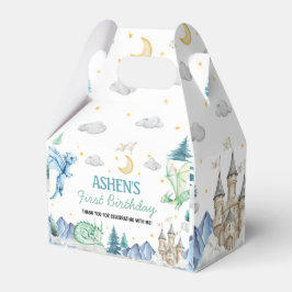 Cute Watercolor Dragon Birthday Favor Box Bedankdoosjes
