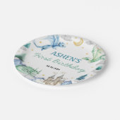 Cute Watercolor Dragon Birthday Papieren Bordje (Gekanteld)