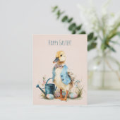 Cute Watercolor Easter Card Feestdagenkaart (Staand voorkant)