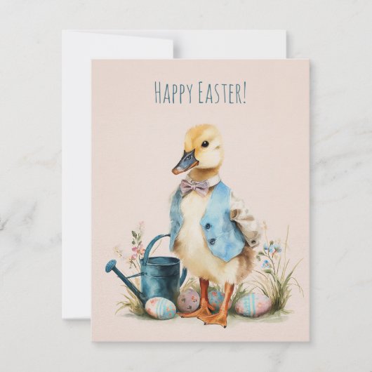 Cute Watercolor Easter Card Feestdagenkaart (Voorkant)