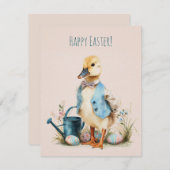 Cute Watercolor Easter Card Feestdagenkaart (Voorkant / Achterkant)