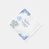 Cute Watercolor Elephant baby shower Boy Servet (Hoek)