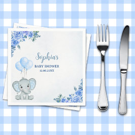 Cute Watercolor Elephant baby shower Boy Servet